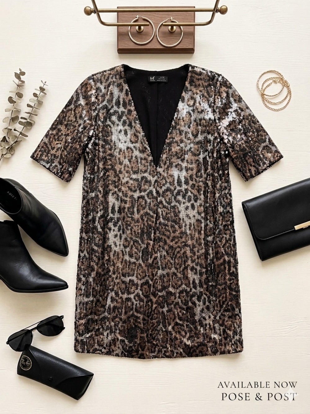 Zara TRF Collection Leopard Sequin Mini Dress